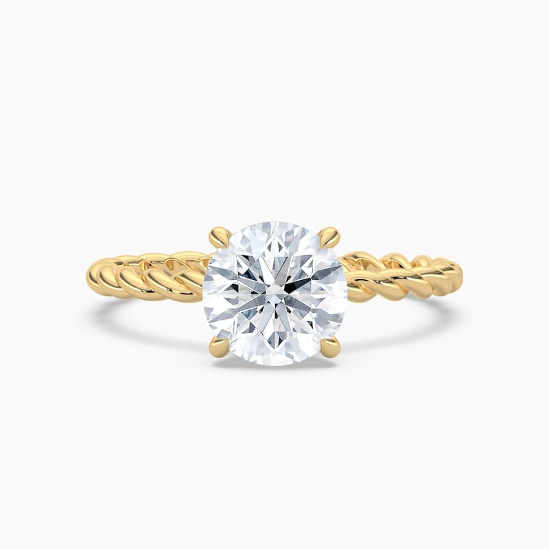 Auriya 14K Gold Lab Grown Diamond Round Twisted Hidden Halo Engagement Ring 1.04 - 5.04ct. tw. (F-G, VS) - 2.00 carats - 6 - Yellow