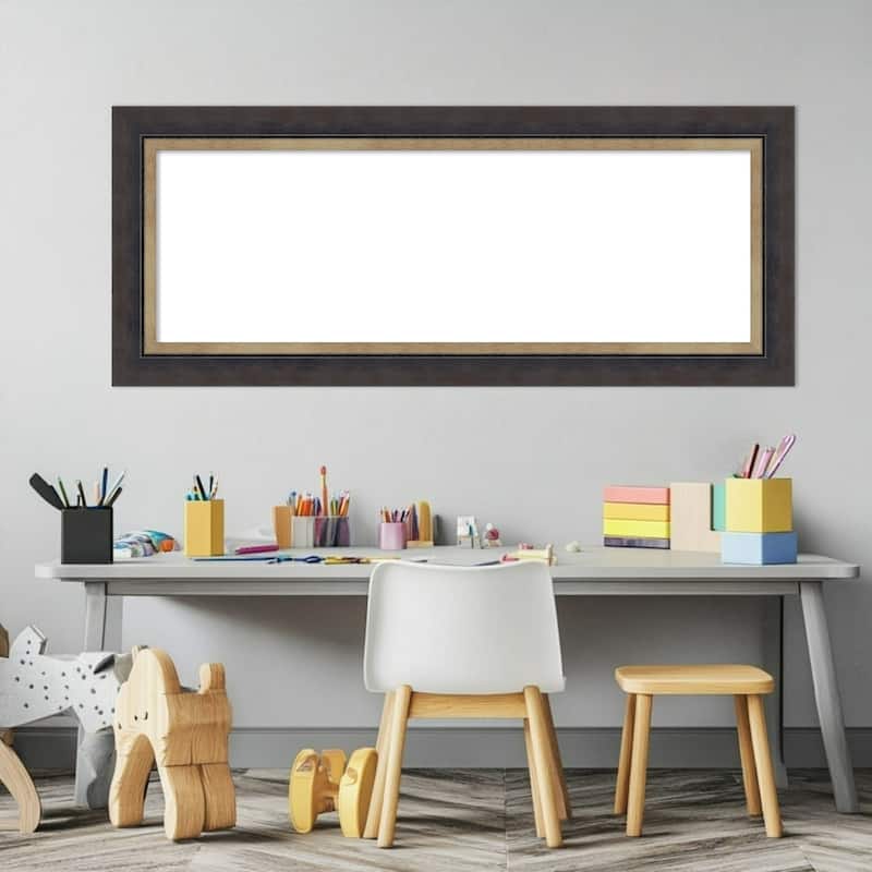 Amanti Art Hammered Charcoal Tan Framed Dry Erase Magnetic Board