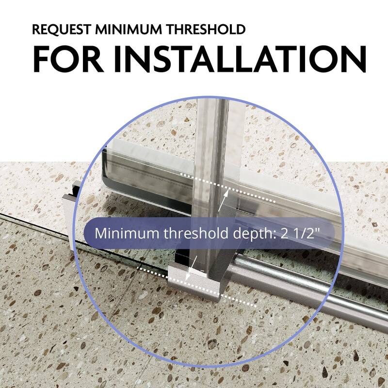 Glassic SI Series 44" - 48" W x 75" H Contemporary Frameless Single Sliding Shower Doors With 3/8" Clear Tempered Glass