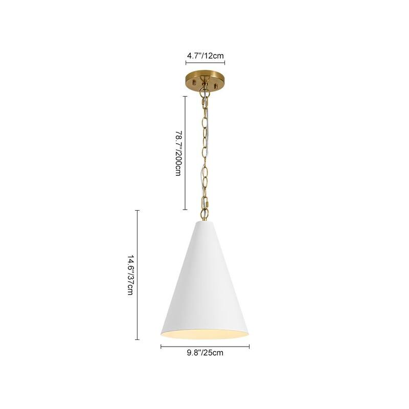 Modern 1-Light Dimmable Conical Single Pendant - N/A