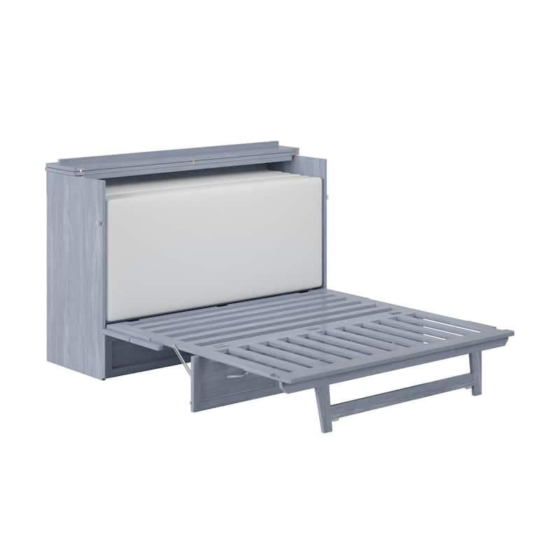 Murphy Bed Chest Driftwood - Space Saving Bed with Storage - Furniture