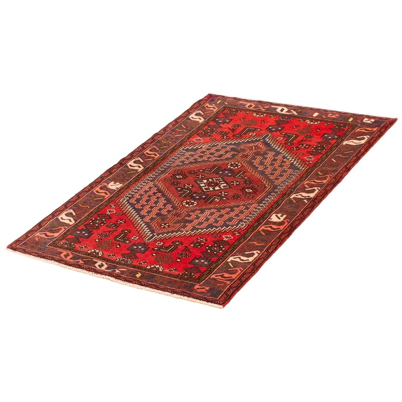 ECARPETGALLERY Hand-knotted Andelz Red Wool Rug - 4'0 x 5'11