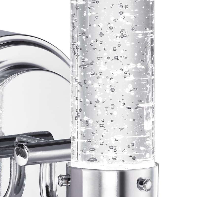 Westinghouse Cava One-Light LED Indoor Wall Fixture, Chrome Finish and Bubble Glass - 1-Light
