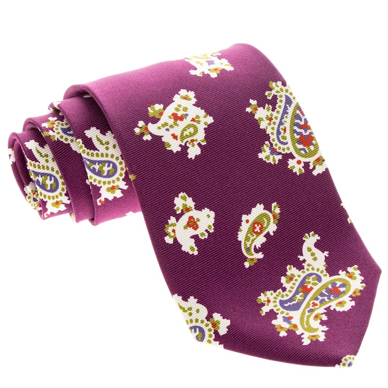 Etro Tie - Purple, Green, Blue, Red, and White