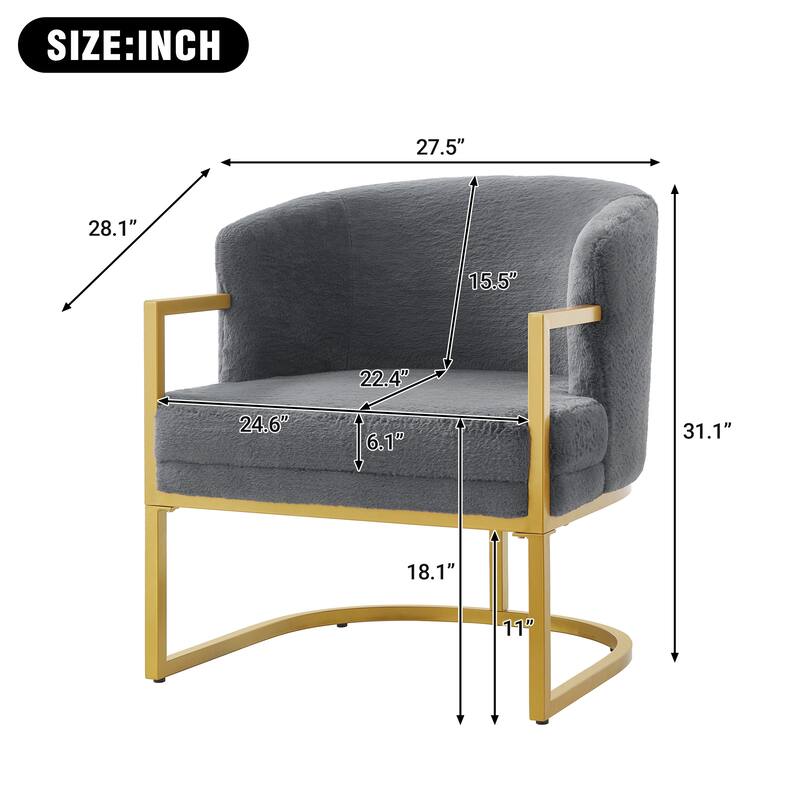 Christopher Knight Home - Modern Upholstered Accent Chair with Gold Metal Frame