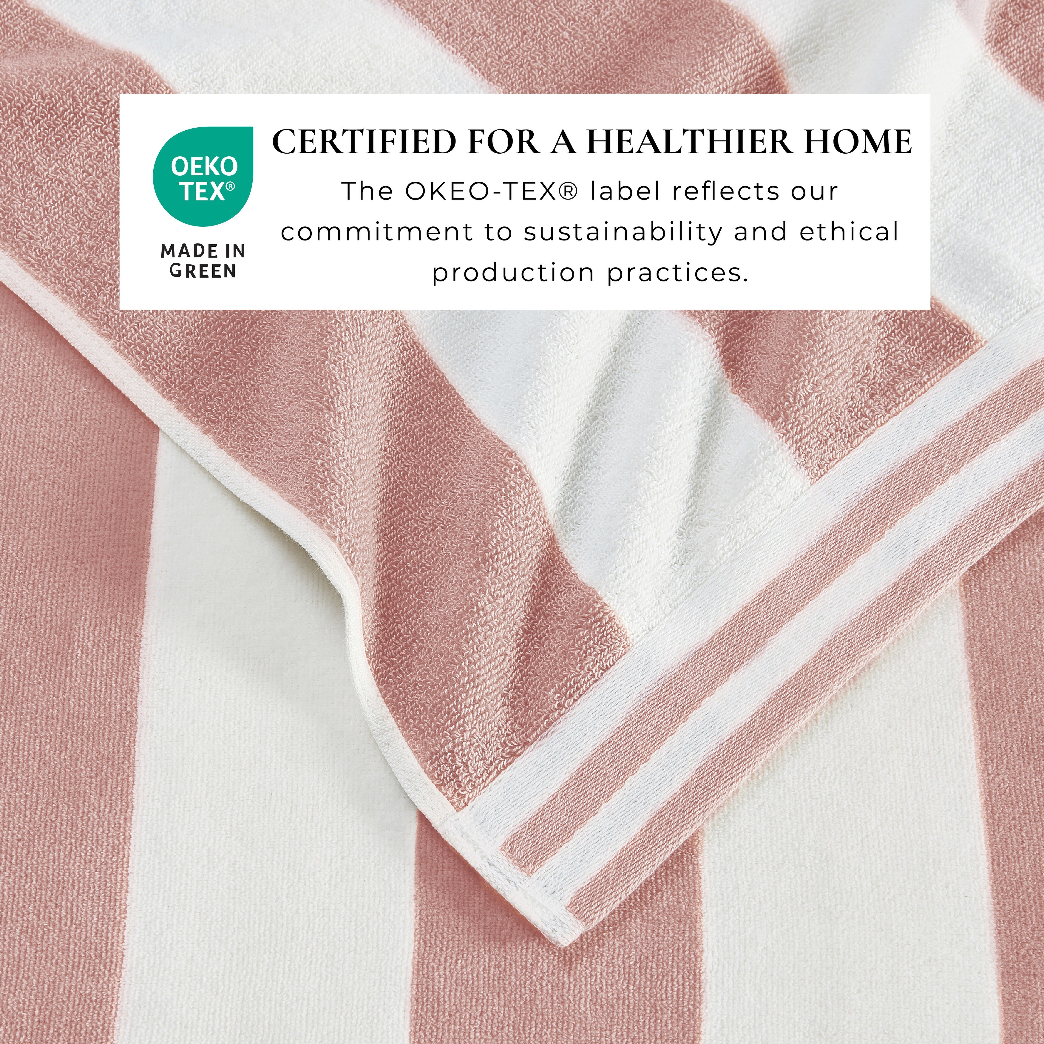 Royal Comfort Beach Towels 30x62 Inches - 100% Cotton Terry Velour Cabana Stripe Towels (Neon Pink/White)