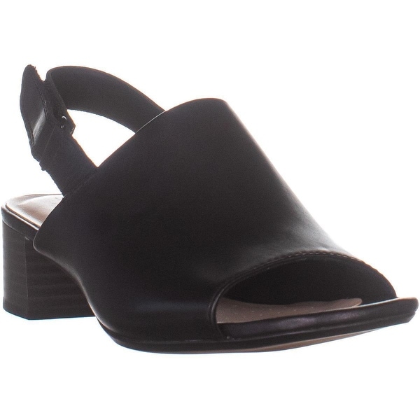clarks black sandals heels