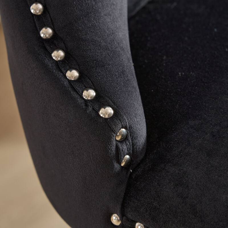 GDF Studio - Riveton Modern Velvet Upholstered Counter Height Bar Stools with Button Tufted Back & Rivet Trim (Set of 2)