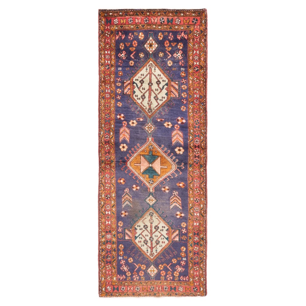 ECARPETGALLERY Hand-knotted Konya Anatolian Navy Wool Rug - 3'2 x 9'4