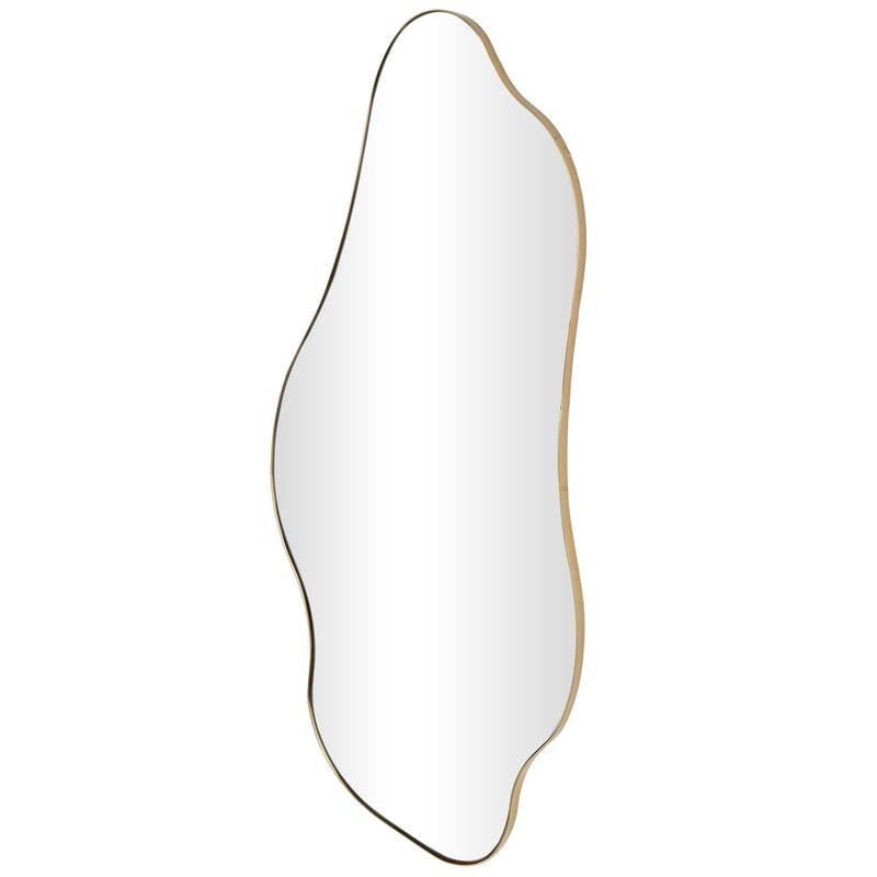 Metal Abstract Wavy Wall Mirror - Gold - Roche River Decor - Gold - 15"W, 40"H