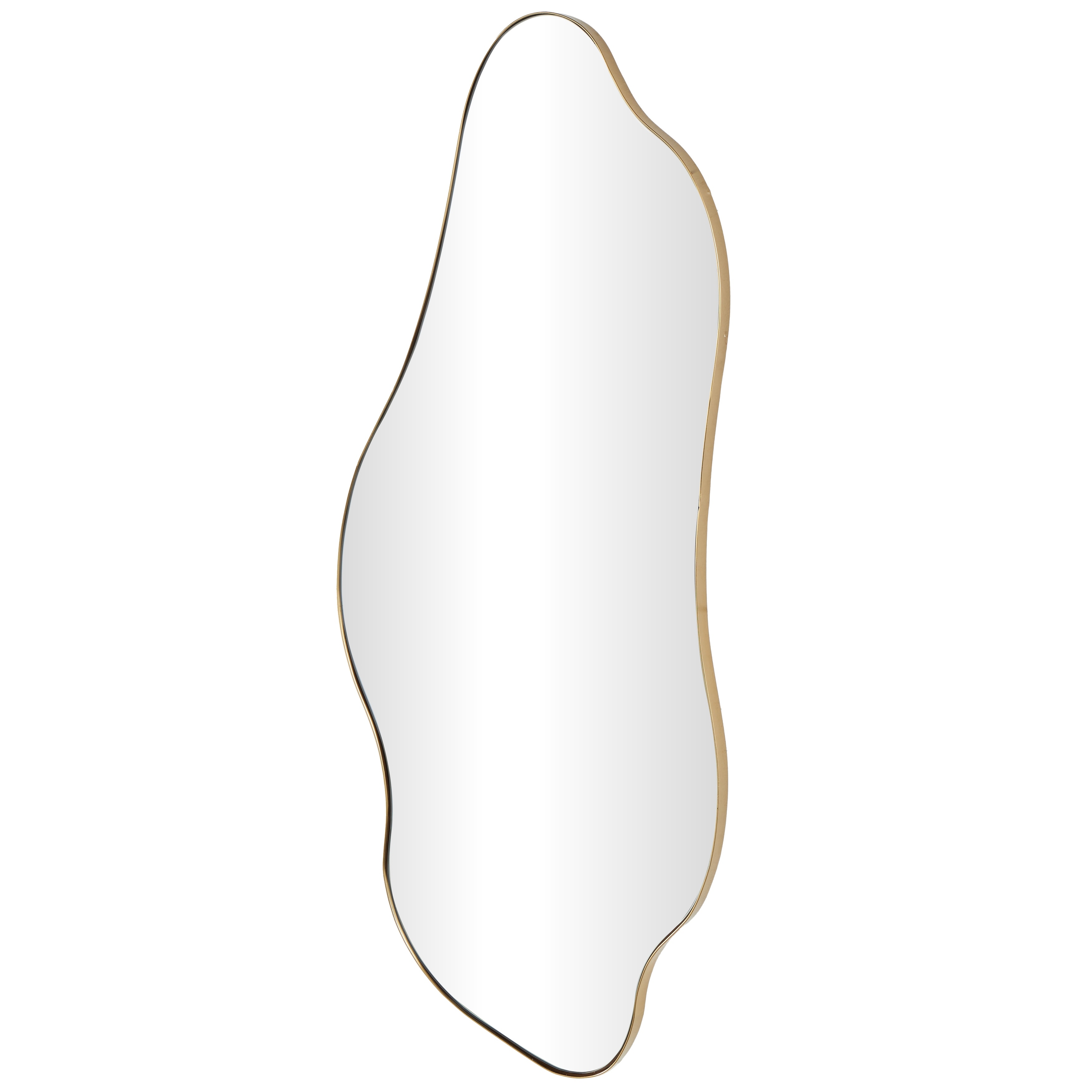 Metal Abstract Wavy Wall Mirror - Gold - Roche River Decor