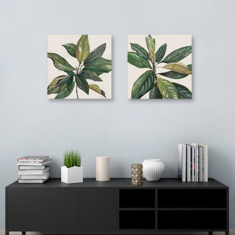 Magnolia Leaves I, Magnolia Leaves II by Carol Robinson Canvas Art Prints