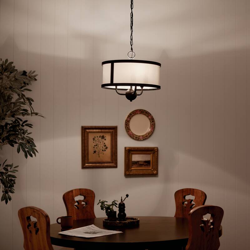 Kichler Lighting Heddle 15 inch 3-Light Chandelier Textured Black