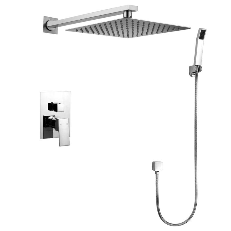Narmada 2-Function Rain Shower System w/Head Hand shower & rough-in - Polished Chrome