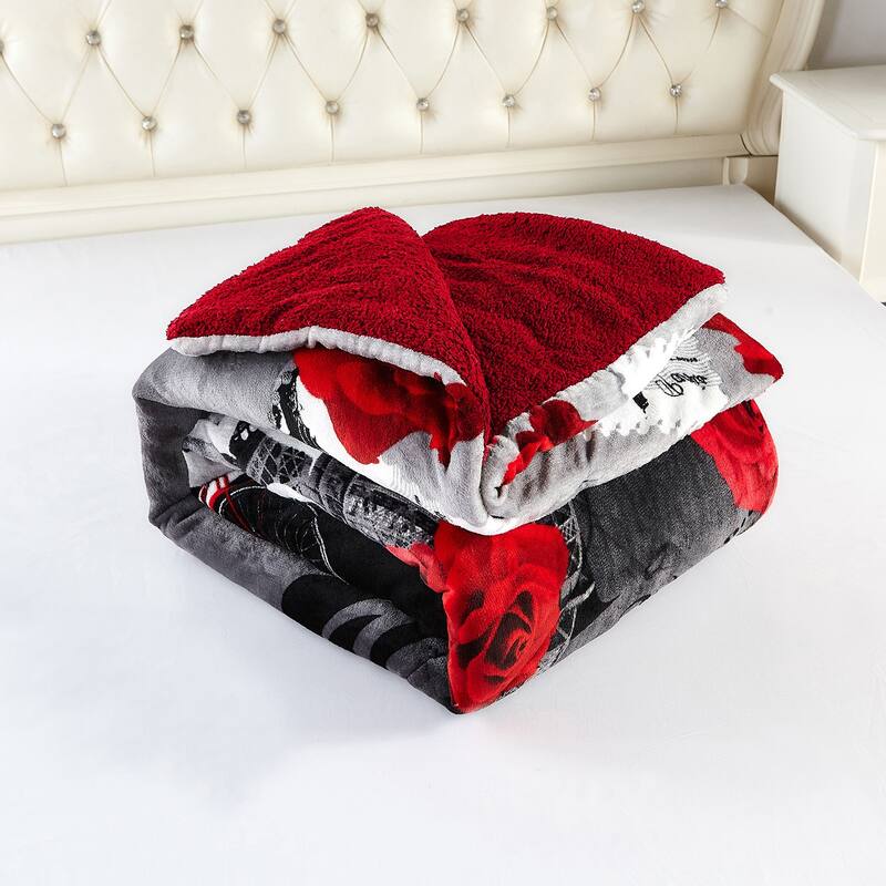 3 piece Fleece/ Sherpa Comforter Set