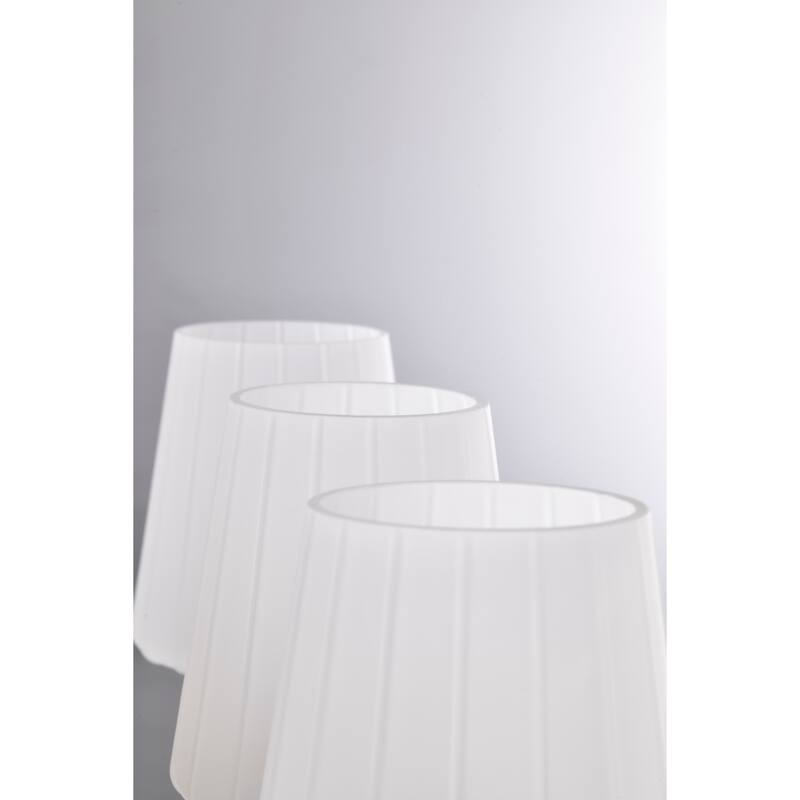 Lune 3 Light Vanity Brushed Nickel Finish Etched White Glass - Brushed Nickel