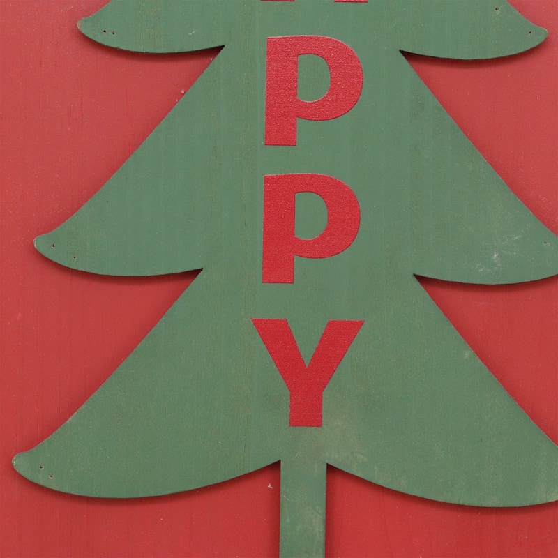 Happy Holidays Vertical Wood Wall Sign, Christmas Porch Sign, 47.5"H
