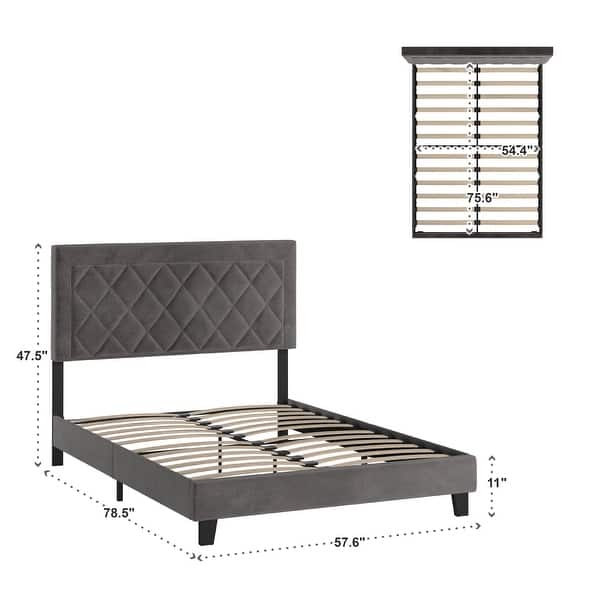 dimension image slide 1 of 3, Dartington Velvet Fabric Platform Bed by iNSPIRE Q Modern