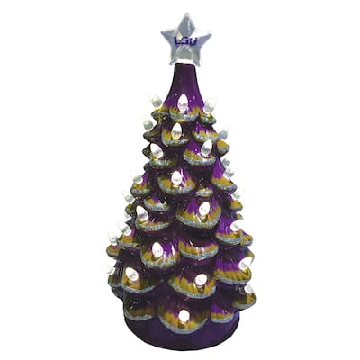 14 inch LSU Ceramic Tree - purple