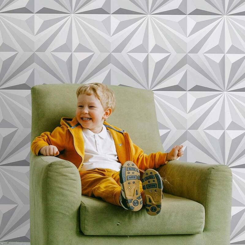 Art3d PVC 3D Wall Panel Diamond for Interior Wall Décor , 3D Textured Wall Panels, Pack of 12 Tiles