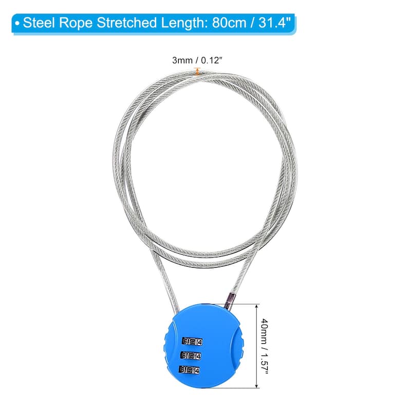 Small Combination Lock 31.4 Inch, 1 Pcs 3 Digit Padlock for Gym Locker