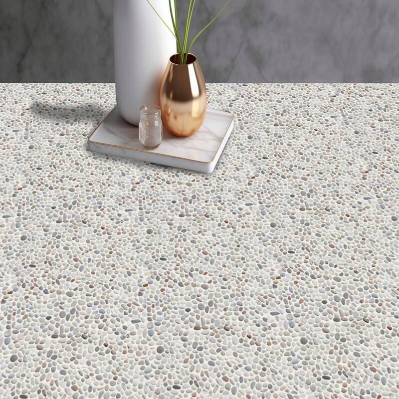 Mix Colour Mini Pebble Mosaic Backsplash Tiles for Kitchen Walls, Shower Bathroom Floors 12" X 12" (11 Sqft per case)