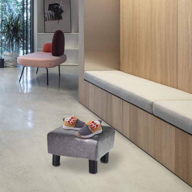 Small Ottoman Footrest PU Faux Leather