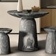 preview thumbnail 8 of 14, Studio London Faux Travertine Bistro Table Maddox Concrete Patio Table Gray Faux Marble