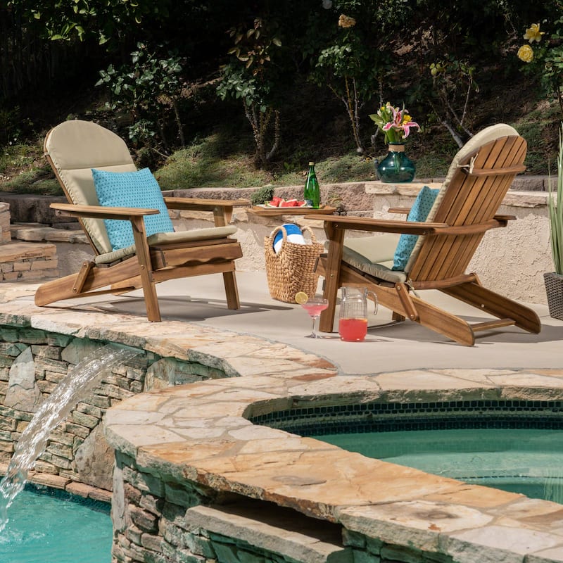 Malibu Adirondack Chair Cushions (Set of 2) by Christopher Knight Home - Khaki