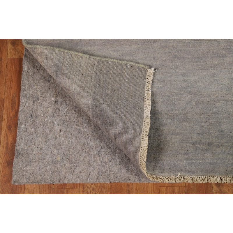 Hand Knotted Oriental 100% Wool Carpet Modern Modern Greys & Charcoal Gabbeh Area Rug - 4' 11'' X 3' 3''