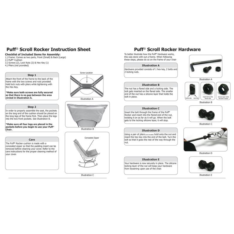 Allan Andrews Scroll Puff Rocker with Titanium Frame, Barbet Collection
