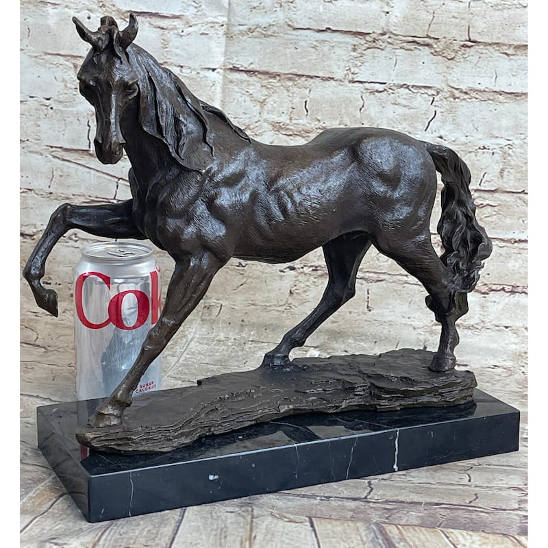 Signed Original Arabian Horse Bronze Sculpture Modern Art Marble Figurine Figure