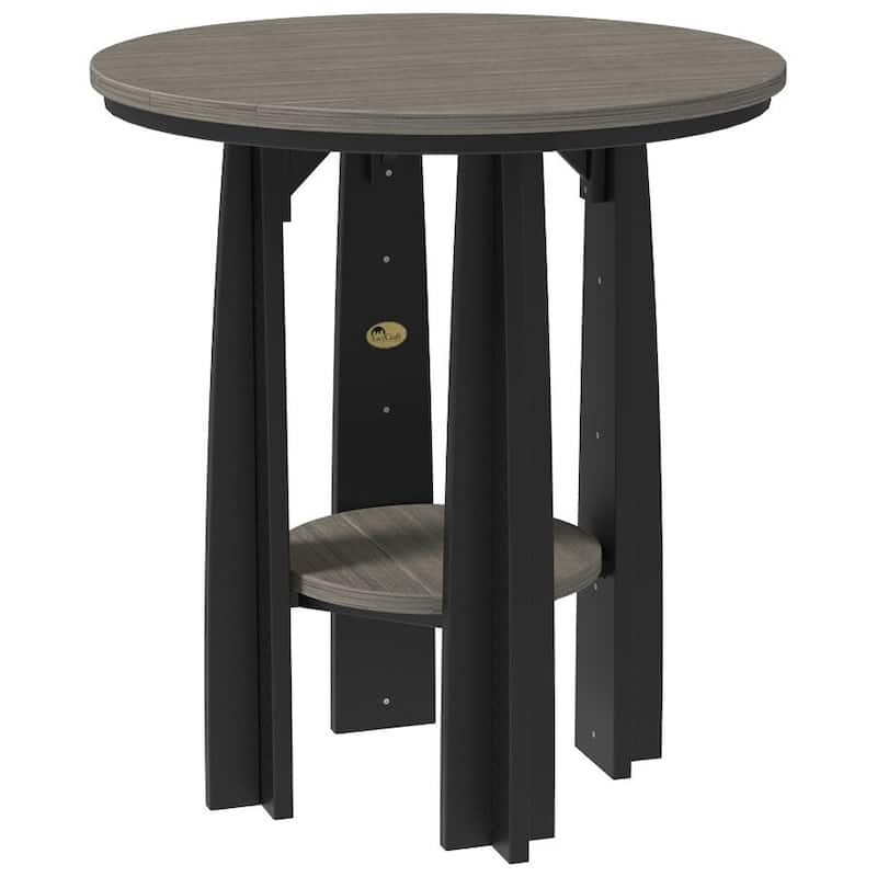 Poly Lumber Balcony Table - Coastal Gray Woodgrain & Black