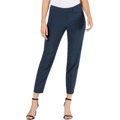 Anne Klein Womens Extended Tab Casual Trouser Pants,, Blue, 16