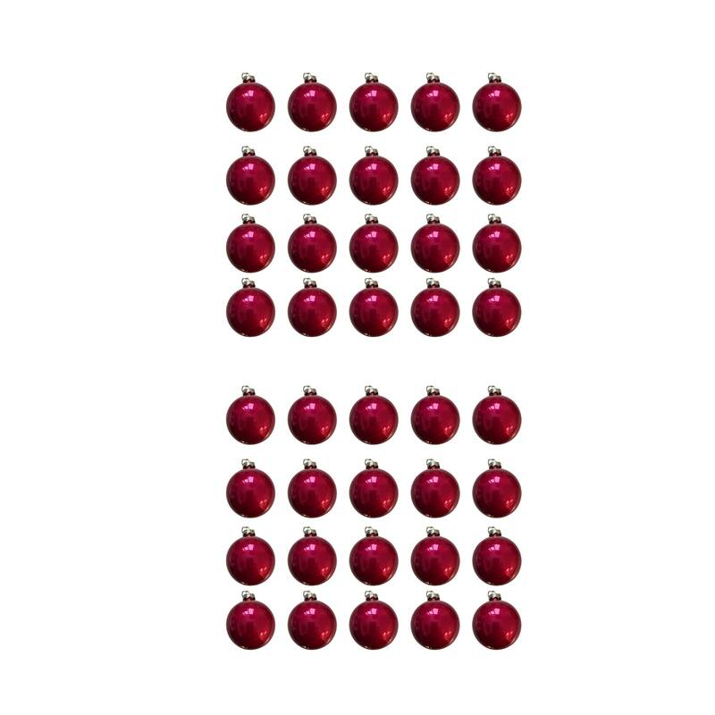 40ct Raspberry Pearl Finish Glass Ball Christmas Ornament - 1.5" (40mm)
