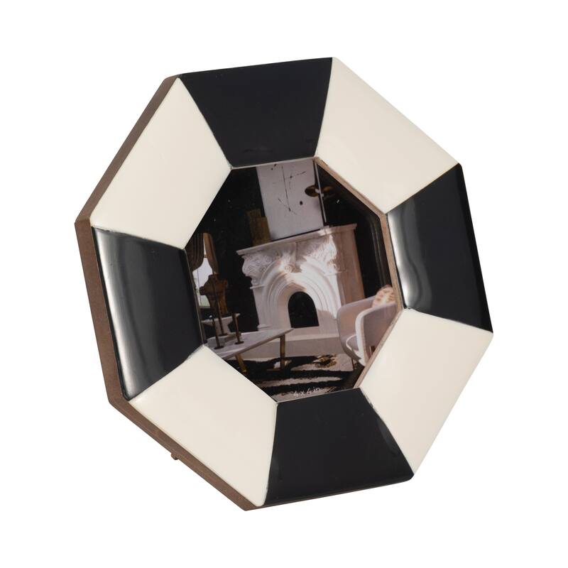Resin Contemporary Octagon Photo Frame - Black