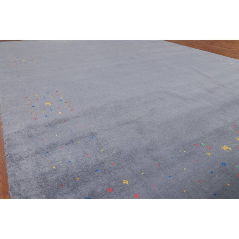 Tribal Gabbeh Area Rug Handmade Wool Carpet - 7'9"x 9'10"