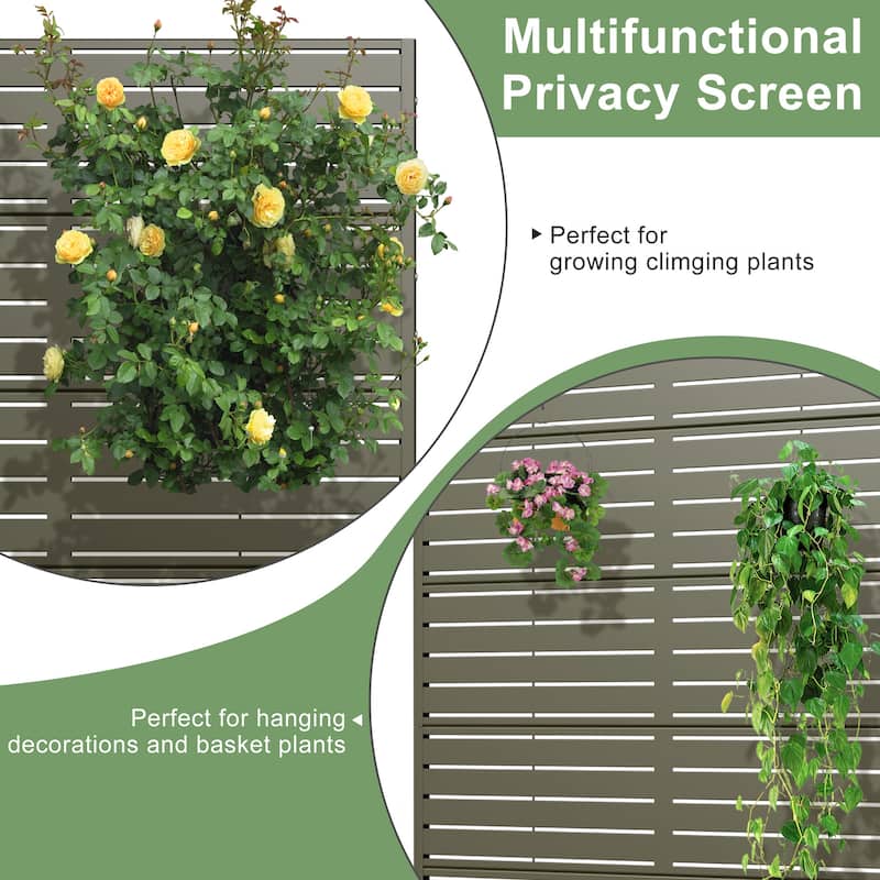 Dovelina 6ft.Outdoor Freestanding Metal Privacy Screen Decorative Garden Fence