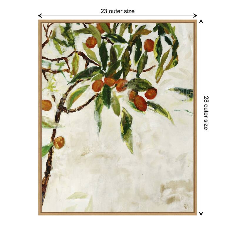Kumquat Tree by Jodi Maas Framed Canvas Wall Art Print - Sylvie Maple - 23 x 28 in
