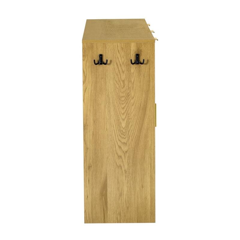 Farmhouse 59.1" Sideboard Cabinet with 3 Drawers and Open Shelf for Dining Room, Living Room, Entryway