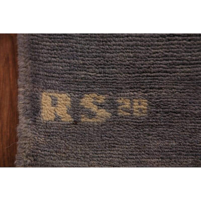 Gray Gabbeh Oriental Rug Hand-Knotted Foyer Wool Carpet - 3'3" x 6'4"