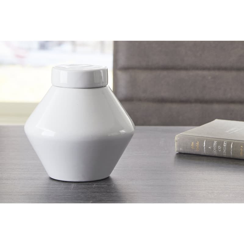 Signature Design by Ashley Domina White Jar (Set of 2) - 6 W x 6" D x 6" H