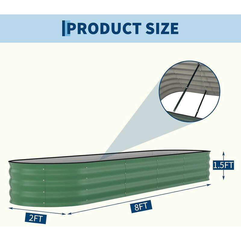 2 Pack Galvanized Raised Garden Beds