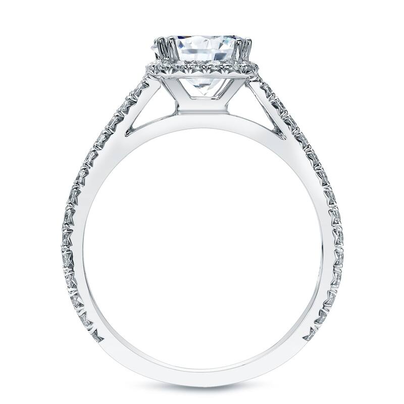 Auriya 14k Gold 1 1/2ctw Cushion-cut Halo Diamond Engagement Ring Certified (H-I, SI1-SI2)