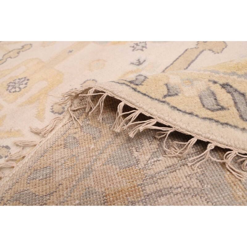 ECARPETGALLERY Hand-knotted Royal Oushak Ivory Wool Rug - 9'6 x 9'4