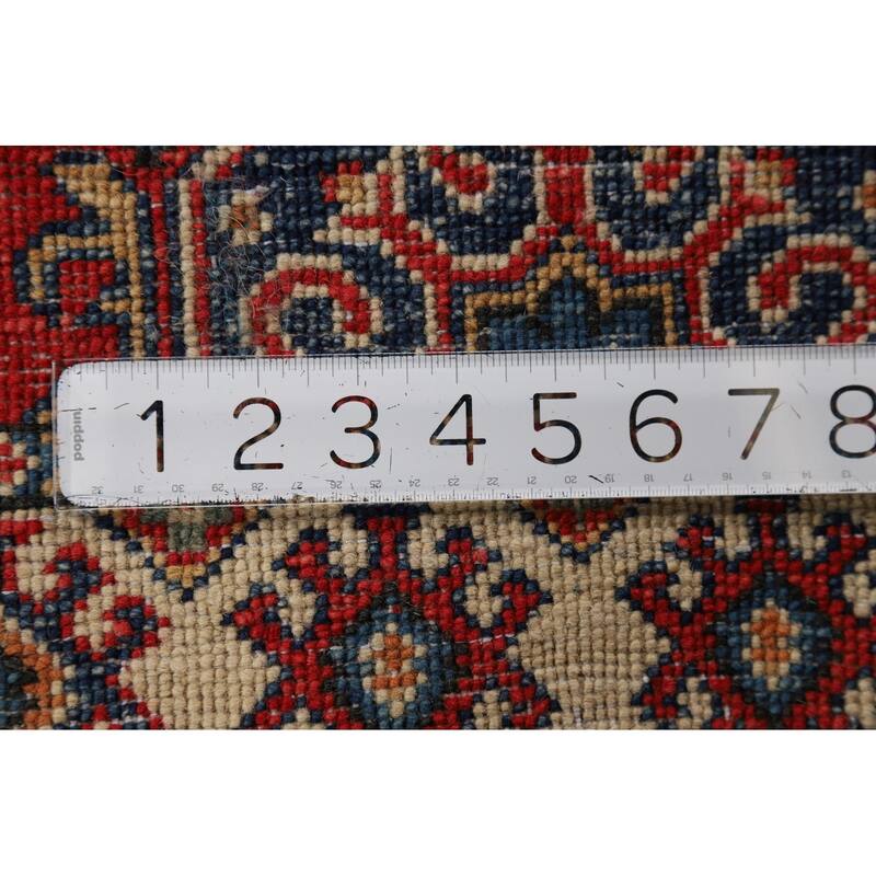Hand Knotted Oriental 100% Wool Carpet Traditional Geometric Red Kazak Area Rug - 3' 1'' X 2' 1''