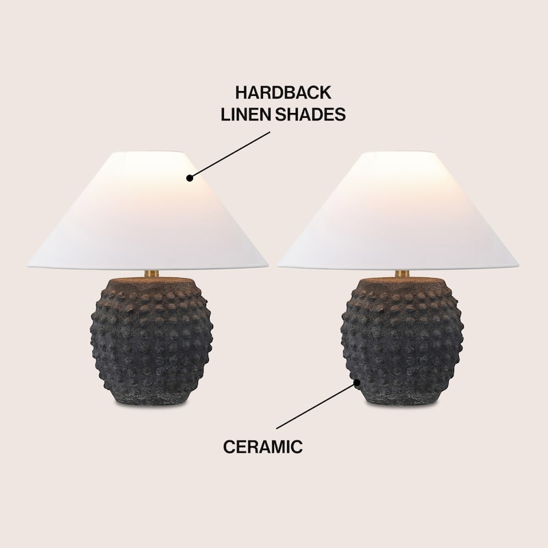 18.25" Hobnail LED Table Lamp (Set of 2), by JONATHAN Y
