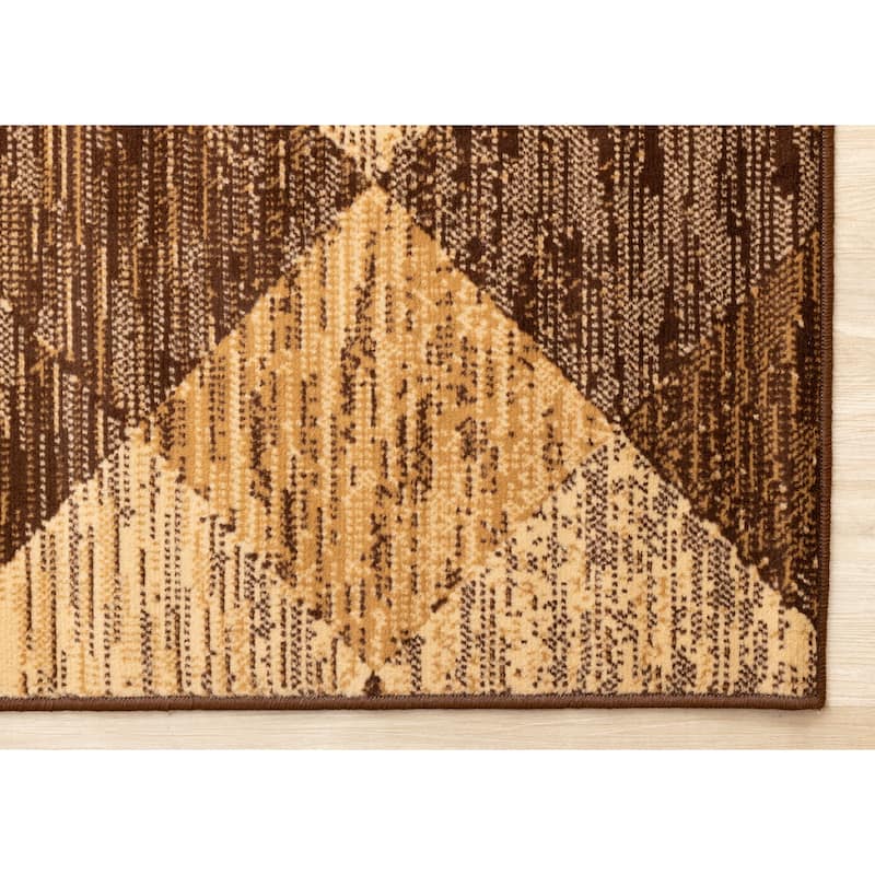 Florence Collection - Brown Beige Shaded Diamonds Indoor Area Rug
