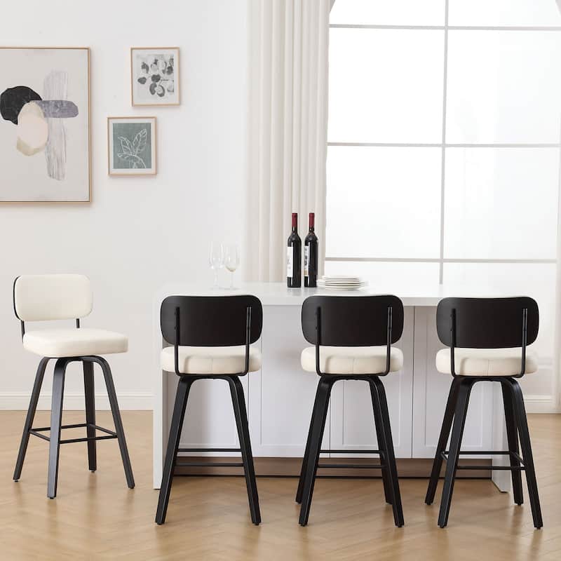 26"/29" Swivel Counter/Bar Stools with Black Bentwood Legs