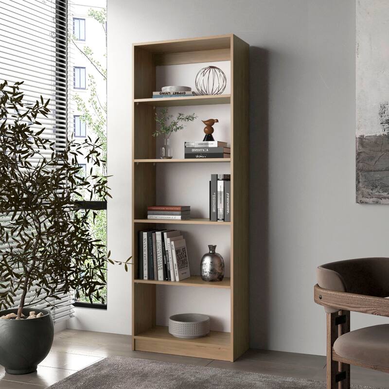 Dam Bookcase with Open Storage and 5 Shelves